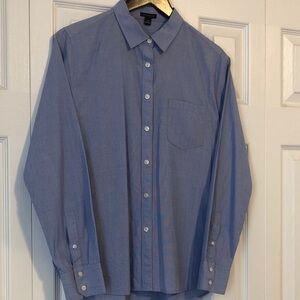Ann Taylor Blue Button-Up Shirt